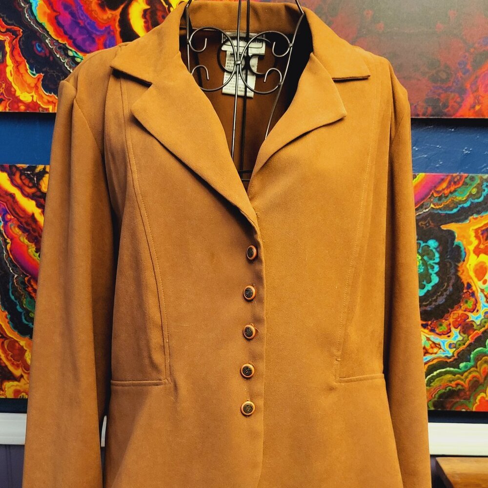Karin Stevens ~ Sz 16 ~ Vintage “Suede” Blazer / Jacket ~ Excellent Condition